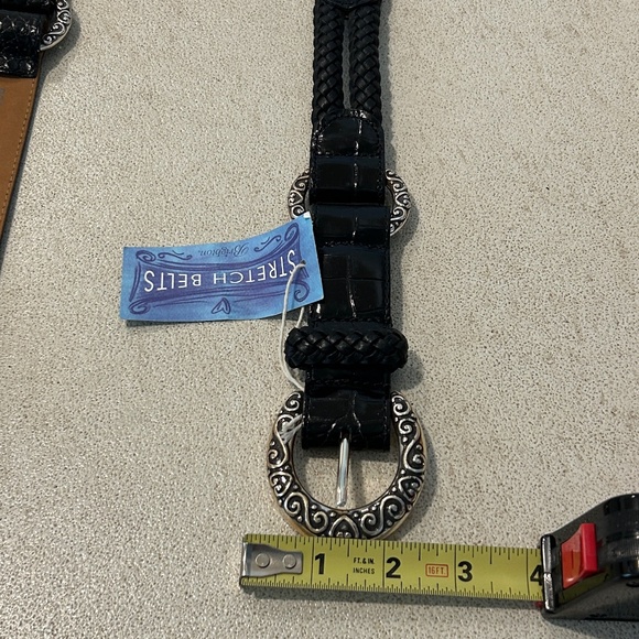 Brighton Black Leather Belt with Silver Plated Hardware Size 40 - Picture 8 of 10